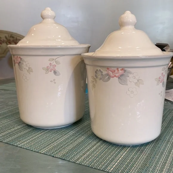 Pfaltzgraff tea rose canister set 2025